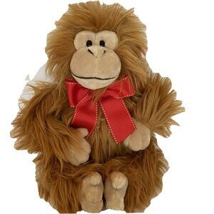 Gorilla Plush by Auroraworld w/tags Fluffy Red Bow